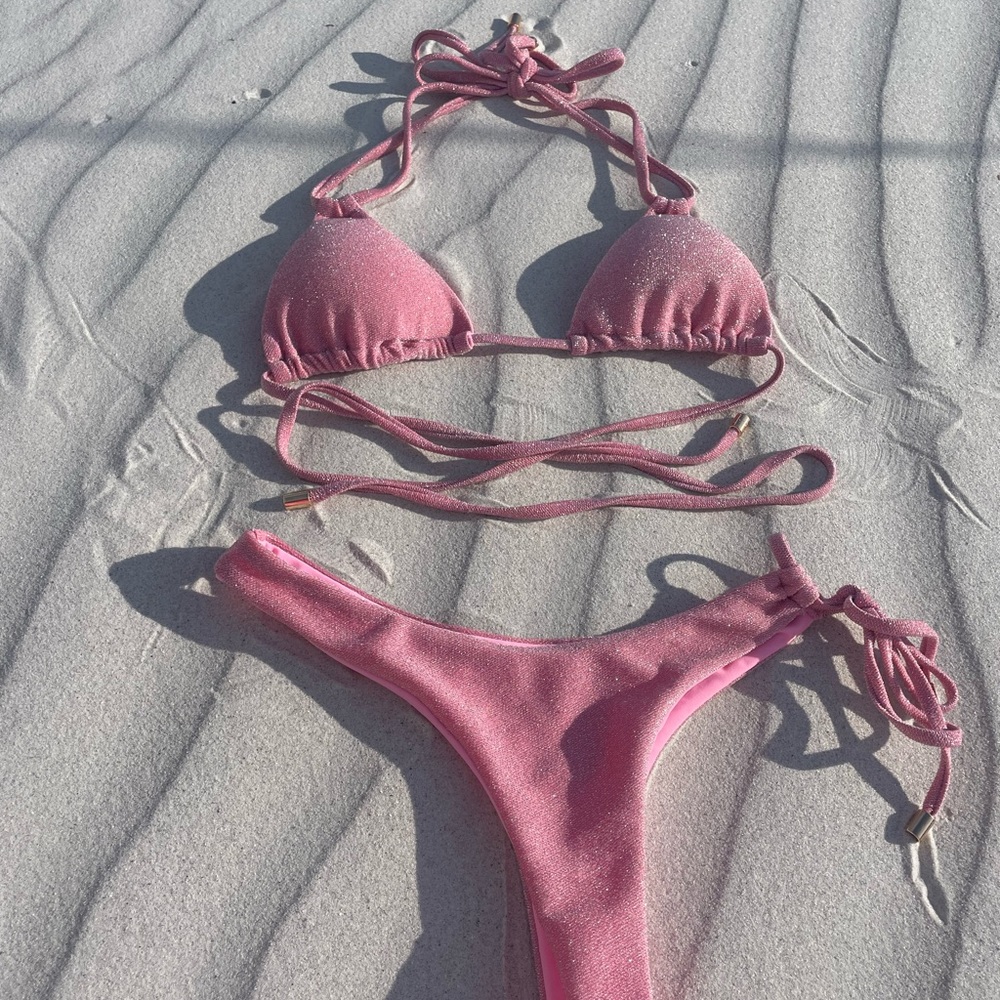 Pink glitter bikini